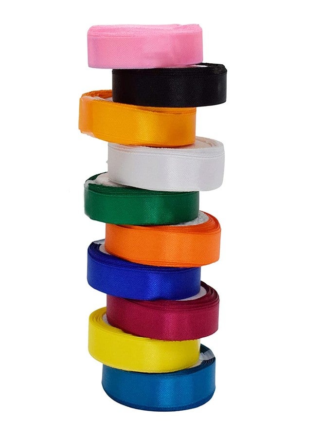 ProKart 25mm (1 inch) Colorful Satin Ribbon for Birthdays Gift Wrapping/Flower Making Ribbon/Party Decoration Ribbon/Bow Making Ribbon: 10 Yards (Set of 5 Rolls) - Image 4